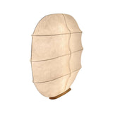 Windsurfing Sculptural Floor Lamp with White Resin Shade and Natural Wood Base