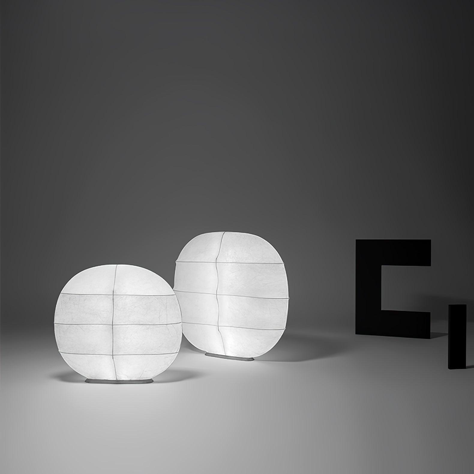 Windsurfing Sculptural Floor Lamp with White Resin Shade and Natural Wood Base