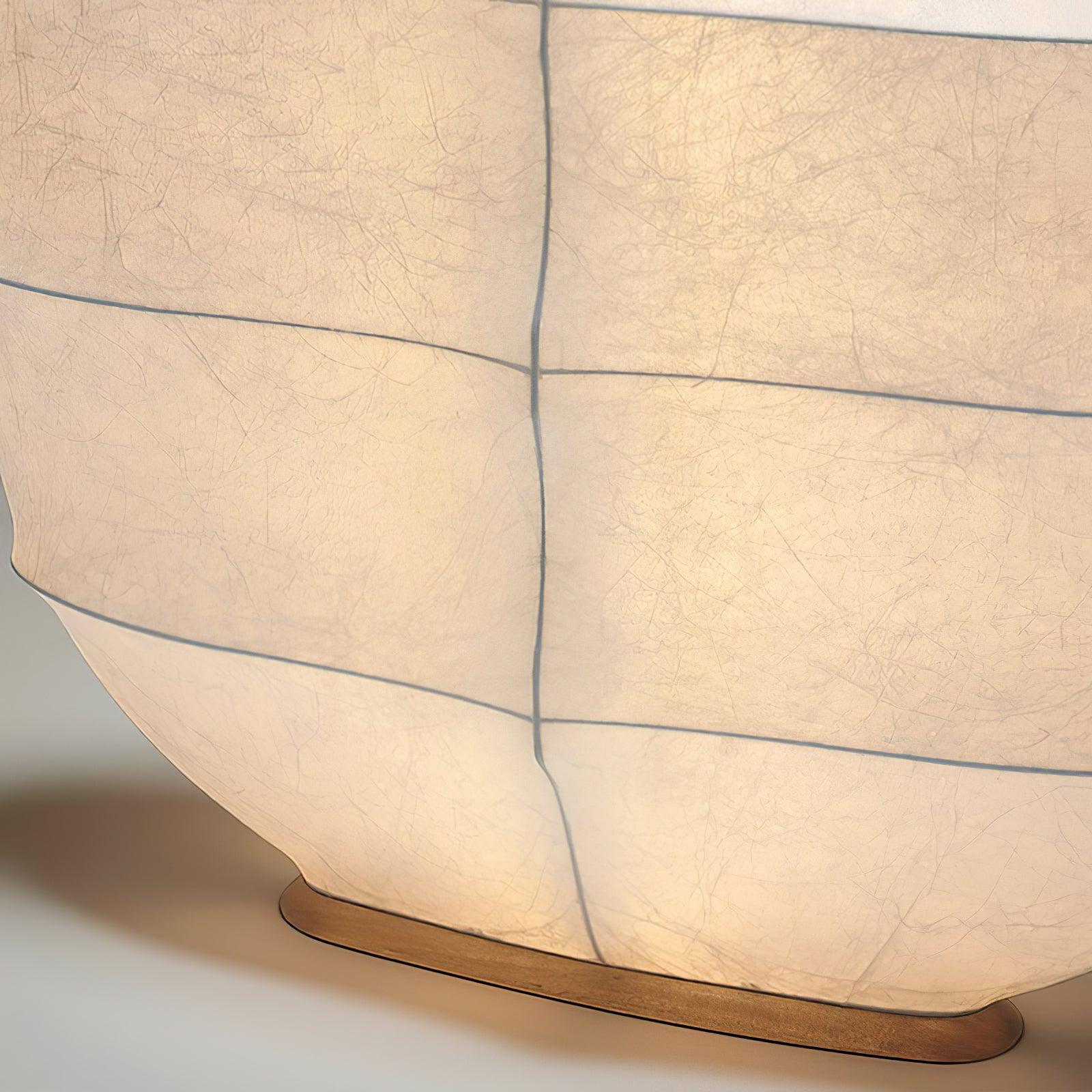 Windsurfing Sculptural Floor Lamp with White Resin Shade and Natural Wood Base