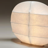 Windsurfing Sculptural Floor Lamp with White Resin Shade and Natural Wood Base