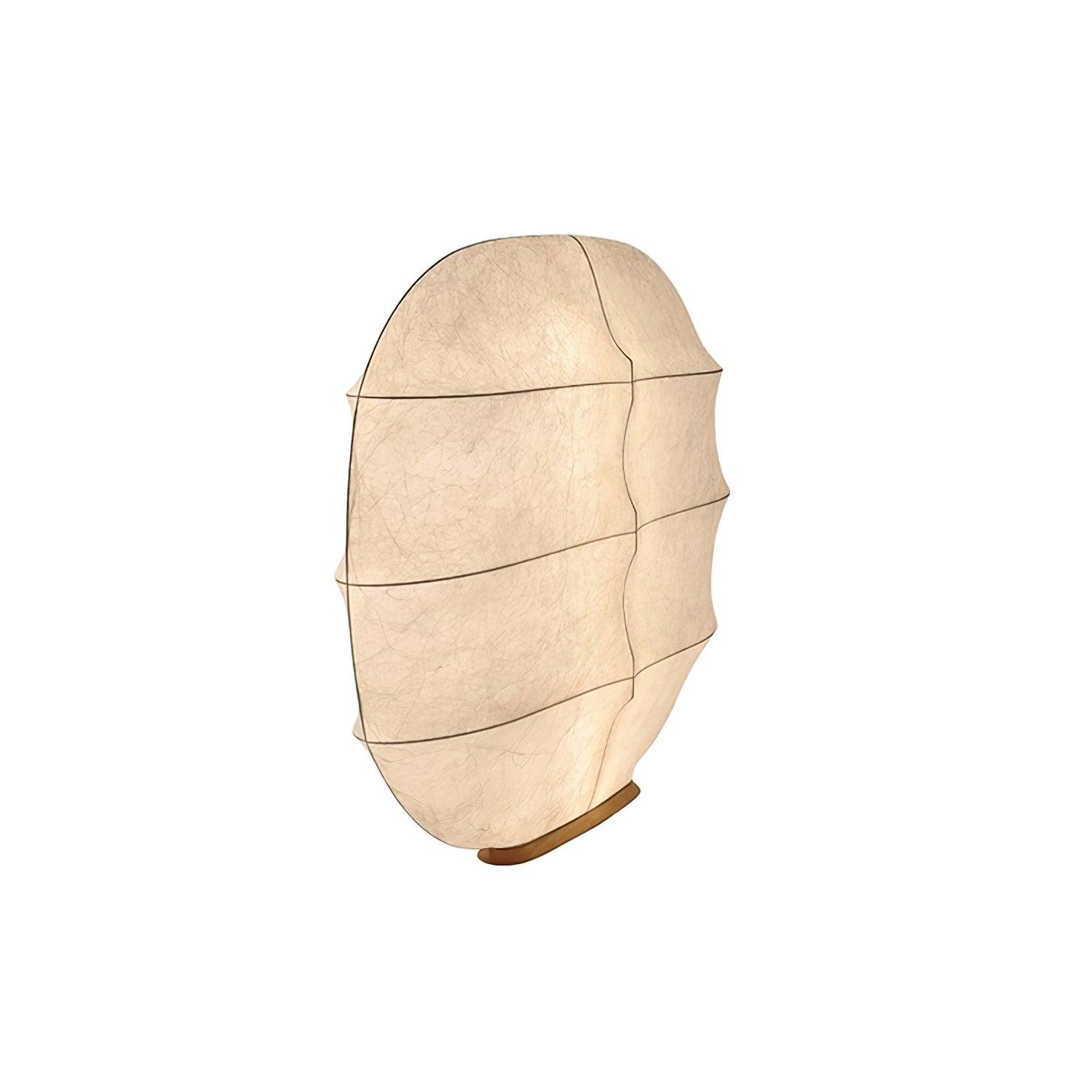 Windsurfing Sculptural Floor Lamp with White Resin Shade and Natural Wood Base