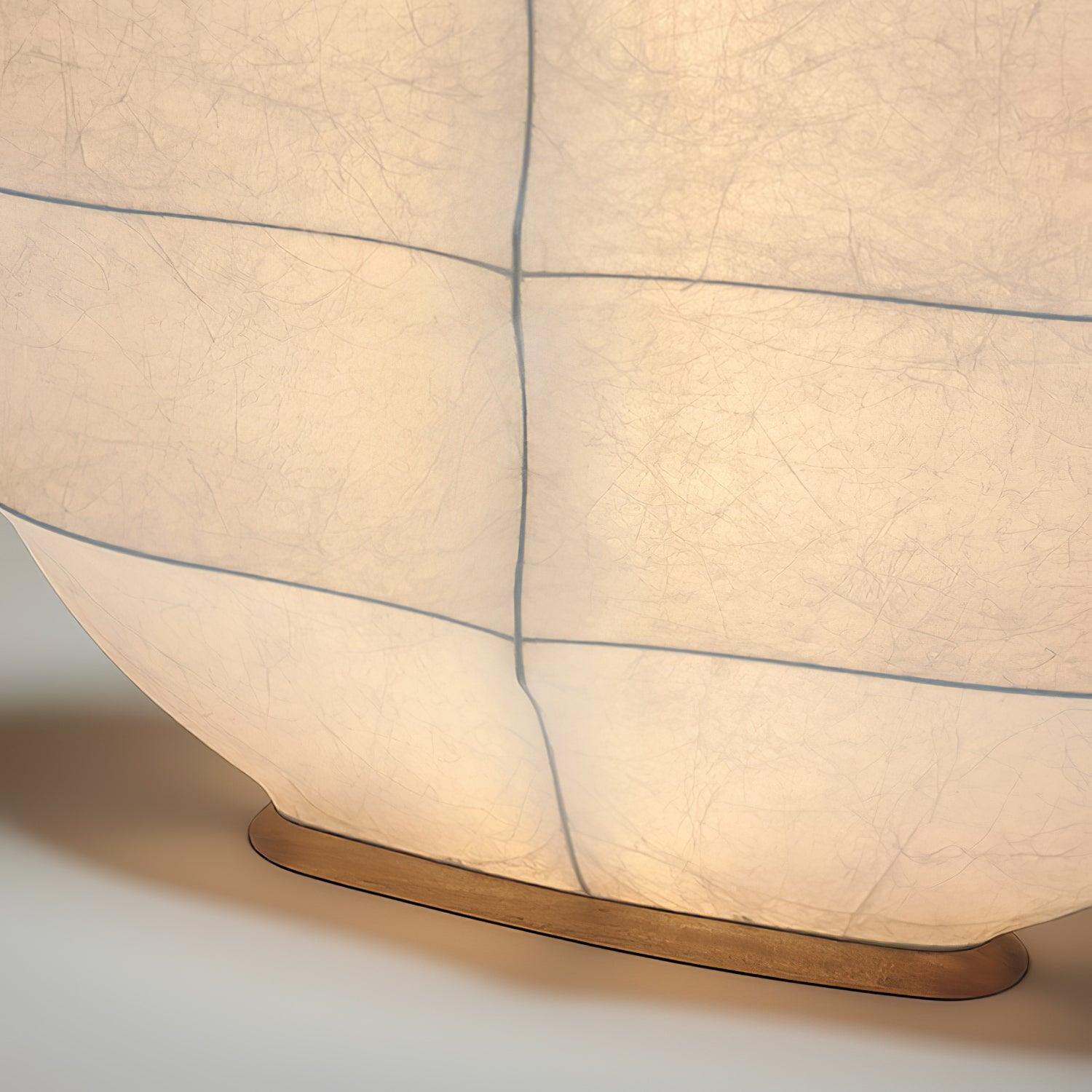 Windsurfing Sculptural Floor Lamp with White Resin Shade and Natural Wood Base