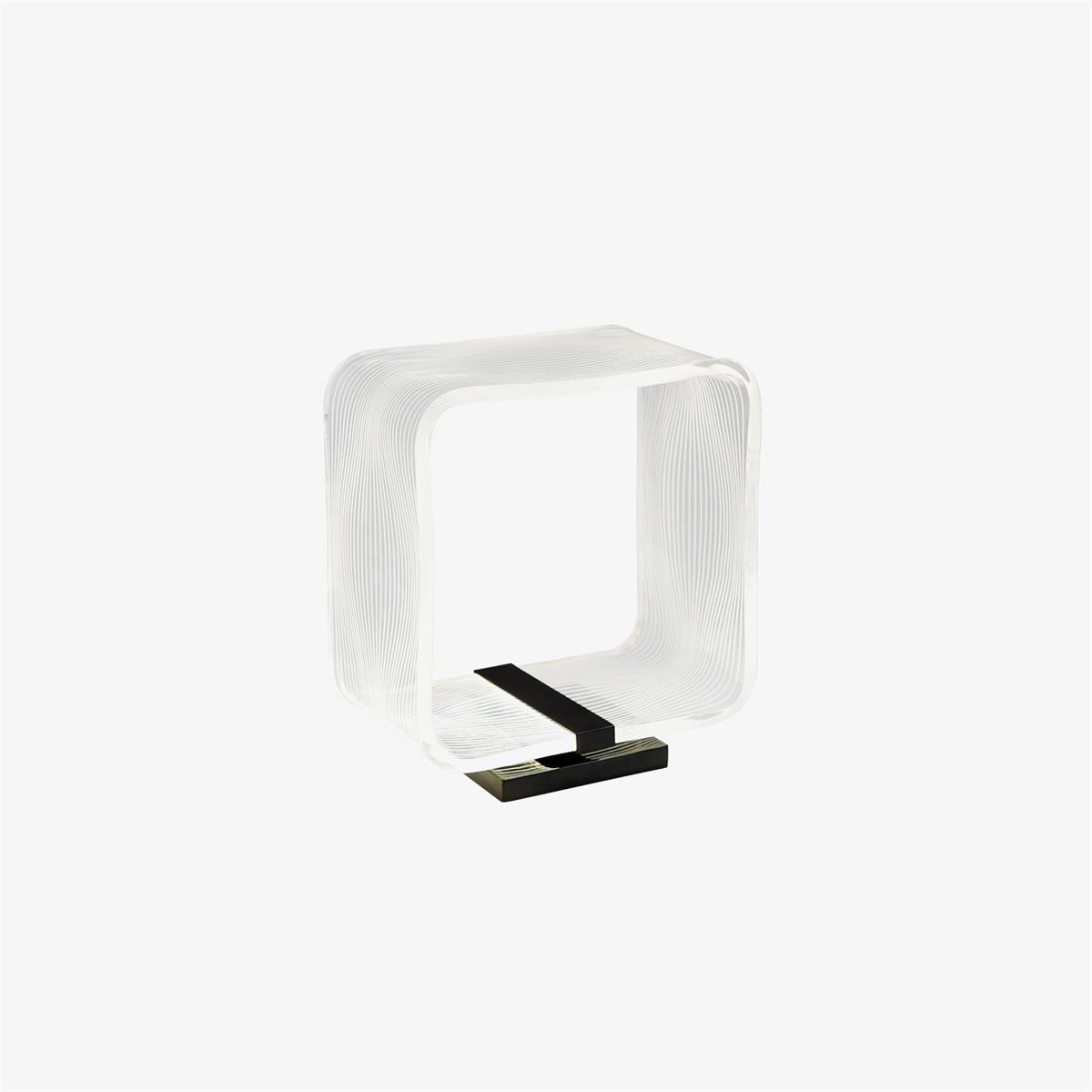 Modern Acrylic Geometric Cube LED Table Lamp Laser Engraved Portable Mood Lighting