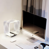 Modern Acrylic Geometric Cube LED Table Lamp Laser Engraved Portable Mood Lighting