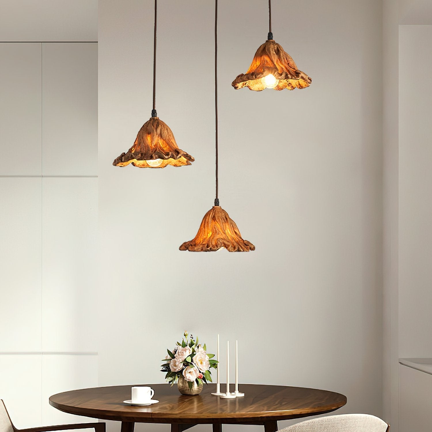 handcrafted-lotus-leaf-resin-pendant-lamp-wood-finish-ceiling-light-for-living-room