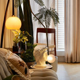 Sculptural Resin Portrait Bust Table Lamp with Pink Glass Bubble Gum Shade for Modern Interiors