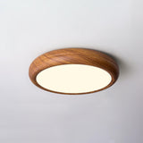 Nordic Minimalist Wood Grain Round LED Ceiling Light Flush Mount Overhead Fixture
