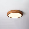 Nordic Minimalist Wood Grain Round LED Ceiling Light Flush Mount Overhead Fixture