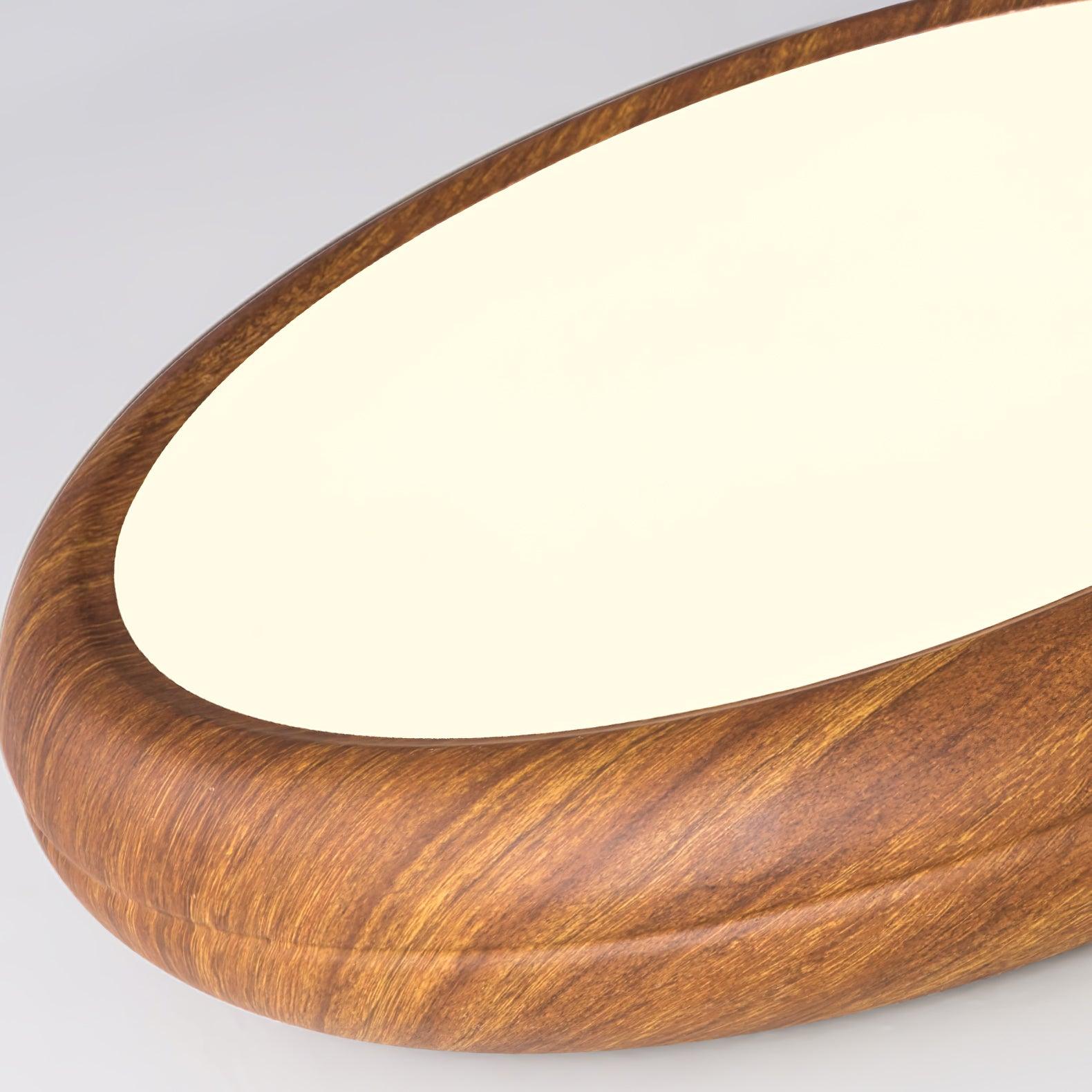 Nordic Minimalist Wood Grain Round LED Ceiling Light Flush Mount Overhead Fixture