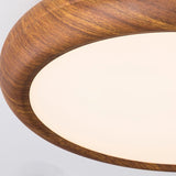 Nordic Minimalist Wood Grain Round LED Ceiling Light Flush Mount Overhead Fixture