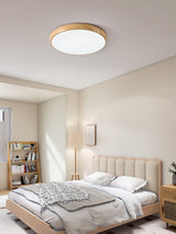Nordic Minimalist Wood Grain Round LED Ceiling Light Flush Mount Overhead Fixture