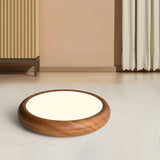 Nordic Minimalist Wood Grain Round LED Ceiling Light Flush Mount Overhead Fixture