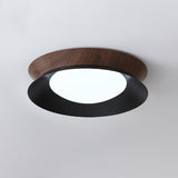 Modern Geometric Double Half Round LED Flush Mount Ceiling Light Minimalist Interior Fixture