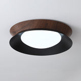 Modern Geometric Double Half Round LED Flush Mount Ceiling Light Minimalist Interior Fixture