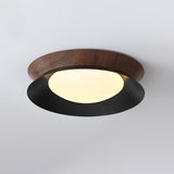 Modern Geometric Double Half Round LED Flush Mount Ceiling Light Minimalist Interior Fixture