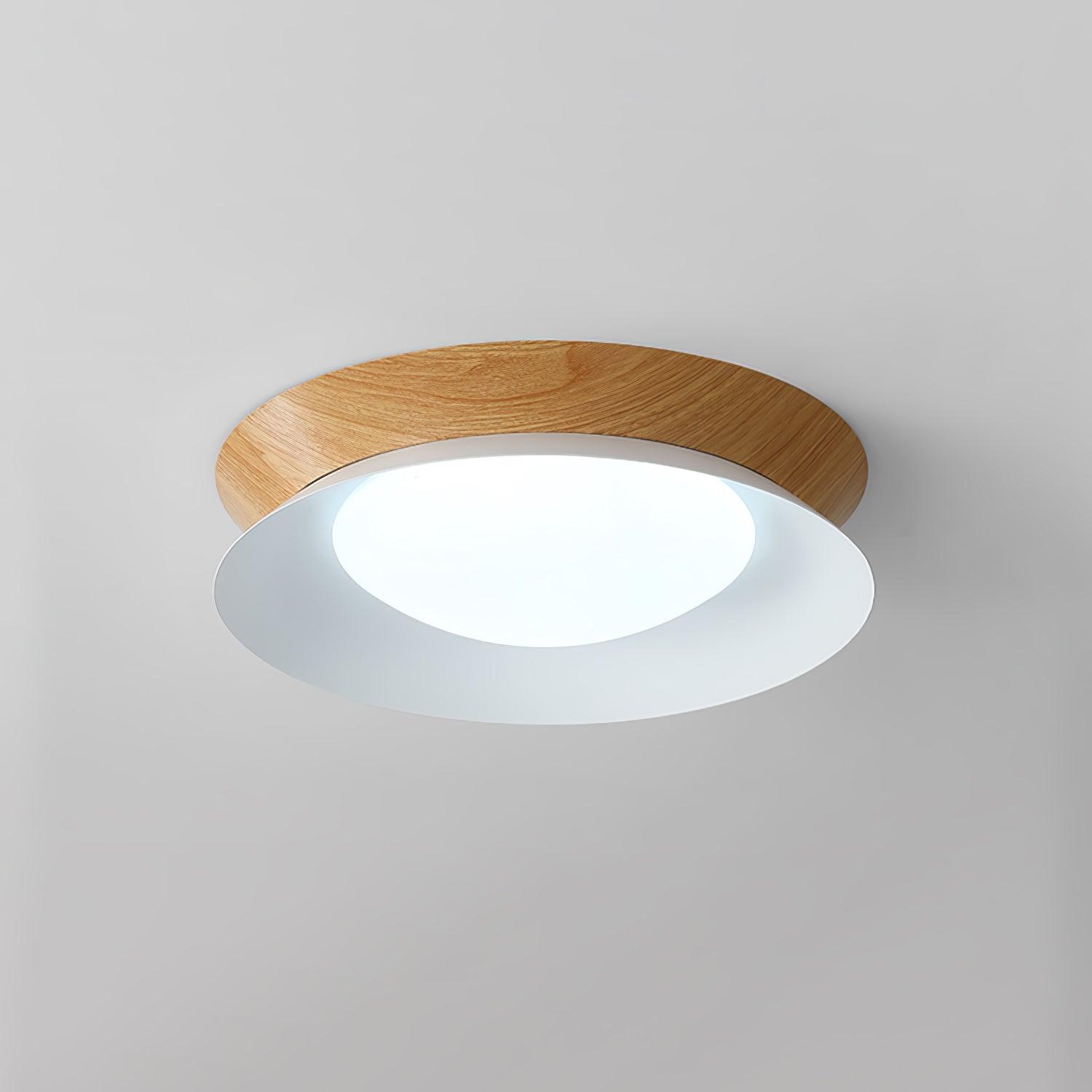 Modern Geometric Double Half Round LED Flush Mount Ceiling Light Minimalist Interior Fixture