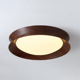 Modern Geometric Double Half Round LED Flush Mount Ceiling Light Minimalist Interior Fixture