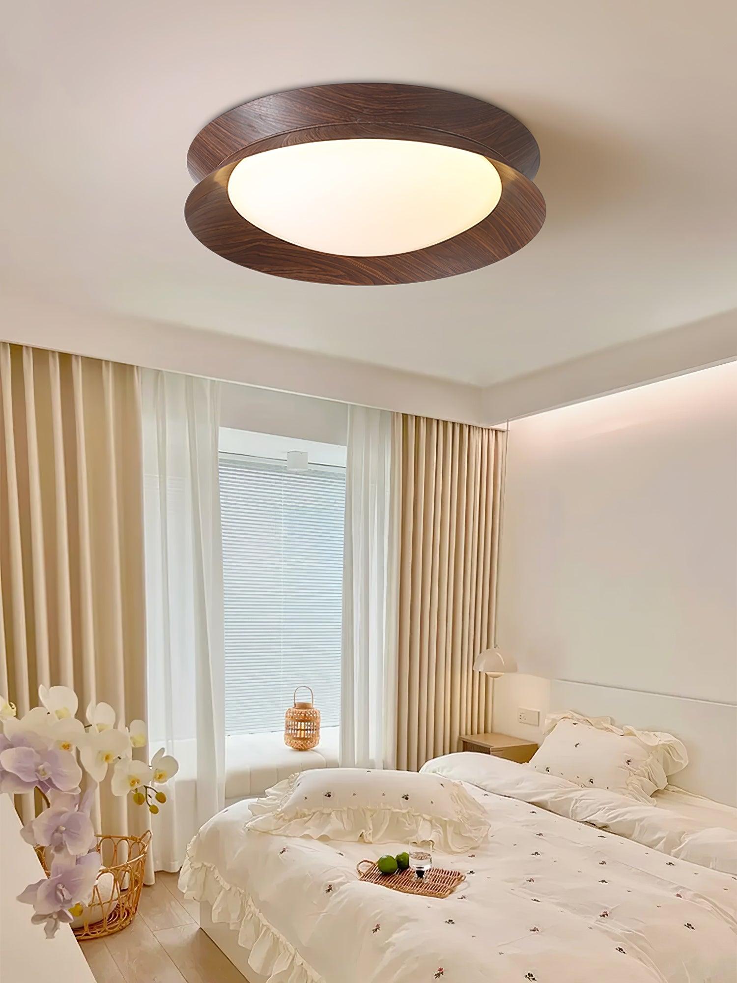 Modern Geometric Double Half Round LED Flush Mount Ceiling Light Minimalist Interior Fixture
