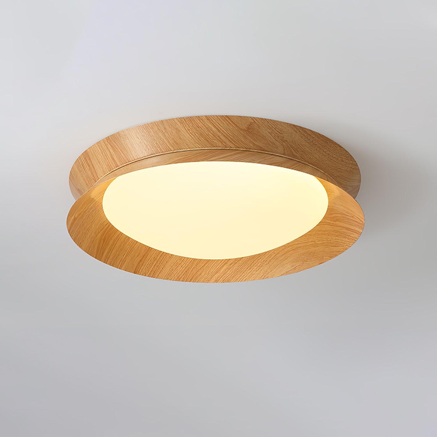 Modern Geometric Double Half Round LED Flush Mount Ceiling Light Minimalist Interior Fixture