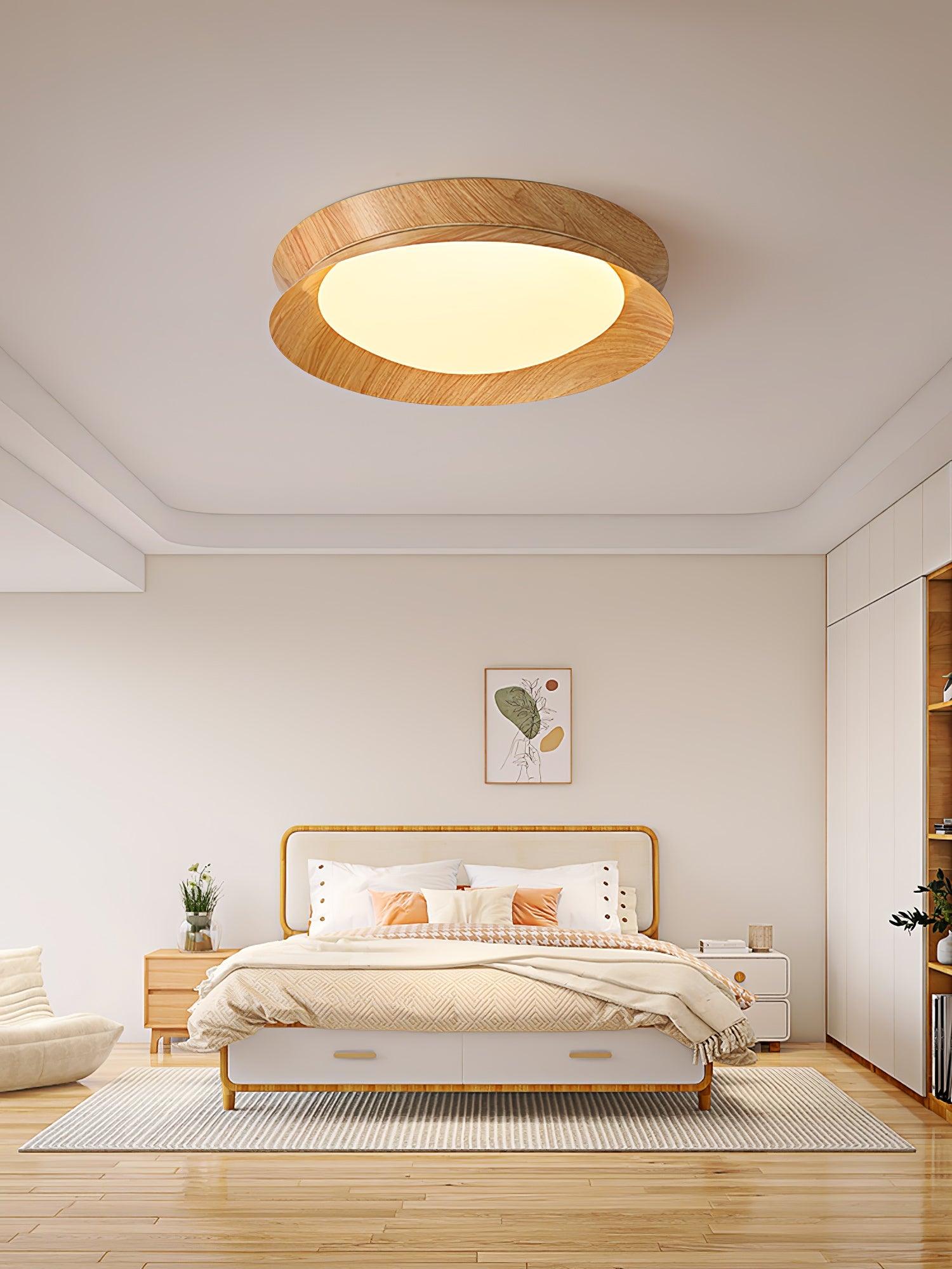 Modern Geometric Double Half Round LED Flush Mount Ceiling Light Minimalist Interior Fixture