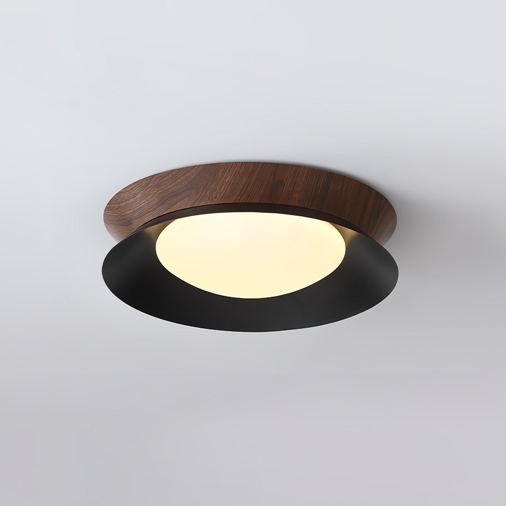 Modern Geometric Double Half Round LED Flush Mount Ceiling Light Minimalist Interior Fixture