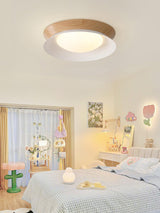 Modern Geometric Double Half Round LED Flush Mount Ceiling Light Minimalist Interior Fixture
