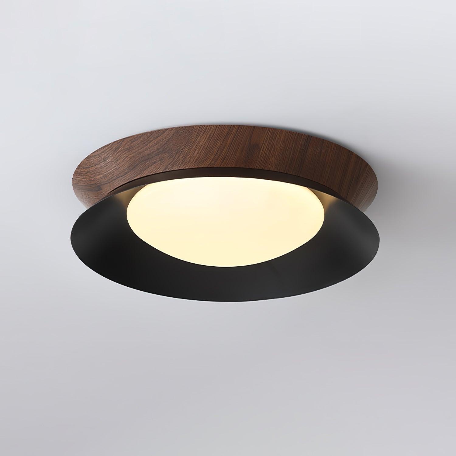 Modern Geometric Double Half Round LED Flush Mount Ceiling Light Minimalist Interior Fixture