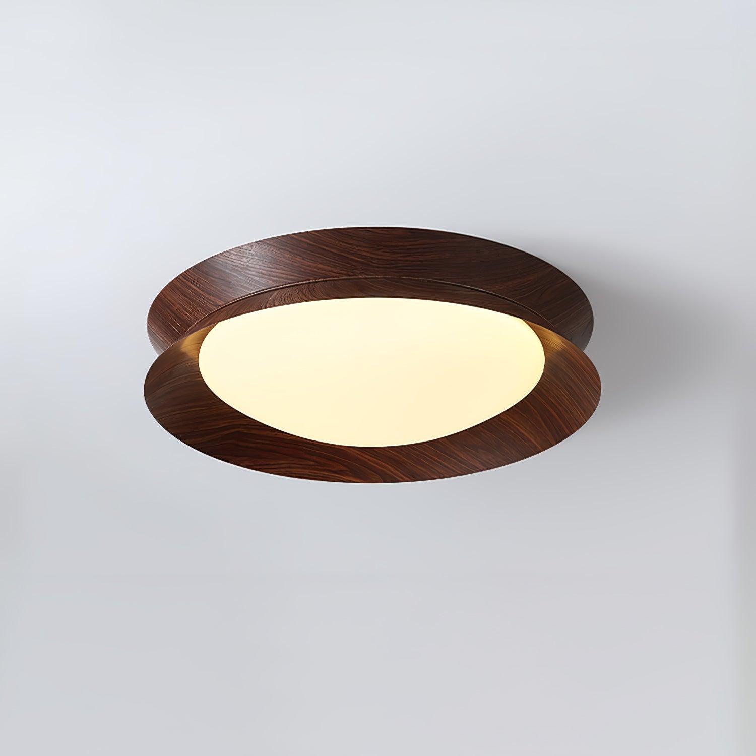 Modern Geometric Double Half Round LED Flush Mount Ceiling Light Minimalist Interior Fixture