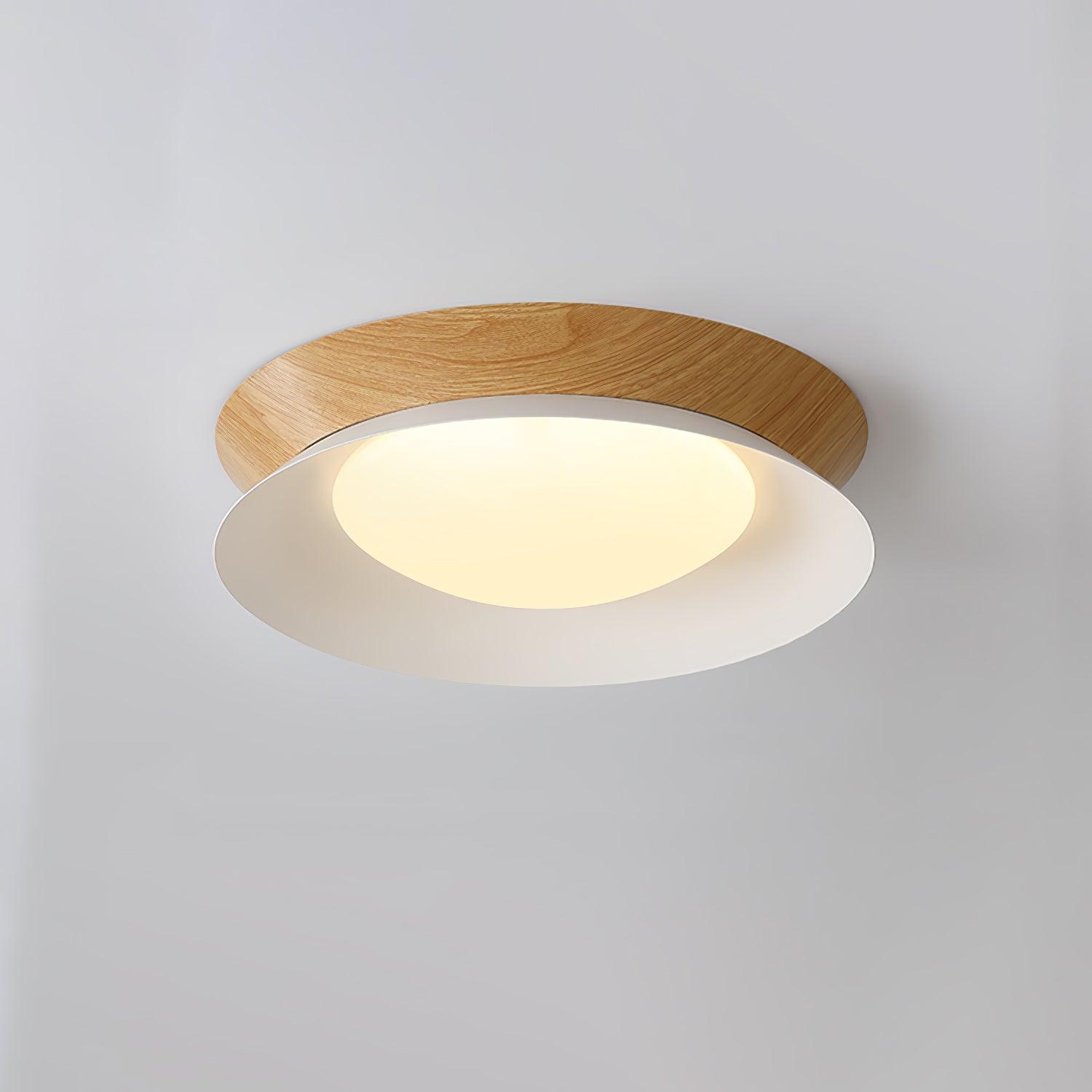 Modern Geometric Double Half Round LED Flush Mount Ceiling Light Minimalist Interior Fixture