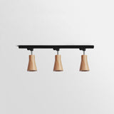 Modern Wood and Steel Adjustable Track Lighting Fixture for Ceiling or Wall Mount