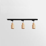 Modern Wood and Steel Adjustable Track Lighting Fixture for Ceiling or Wall Mount