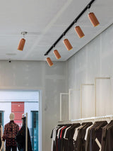 Modern Wood and Steel Adjustable Track Lighting Fixture for Ceiling or Wall Mount