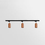 Modern Wood and Steel Adjustable Track Lighting Fixture for Ceiling or Wall Mount