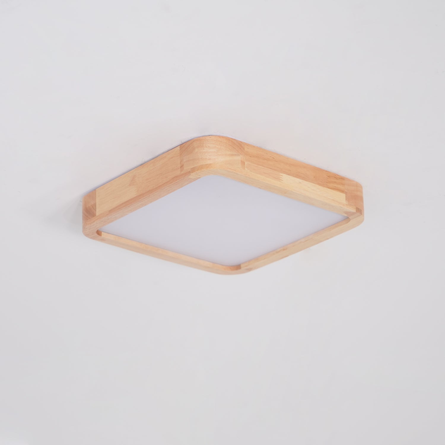 Modern Wooden Geometric LED Flush Mount Ceiling Light for Bedroom and Living Room Lighting