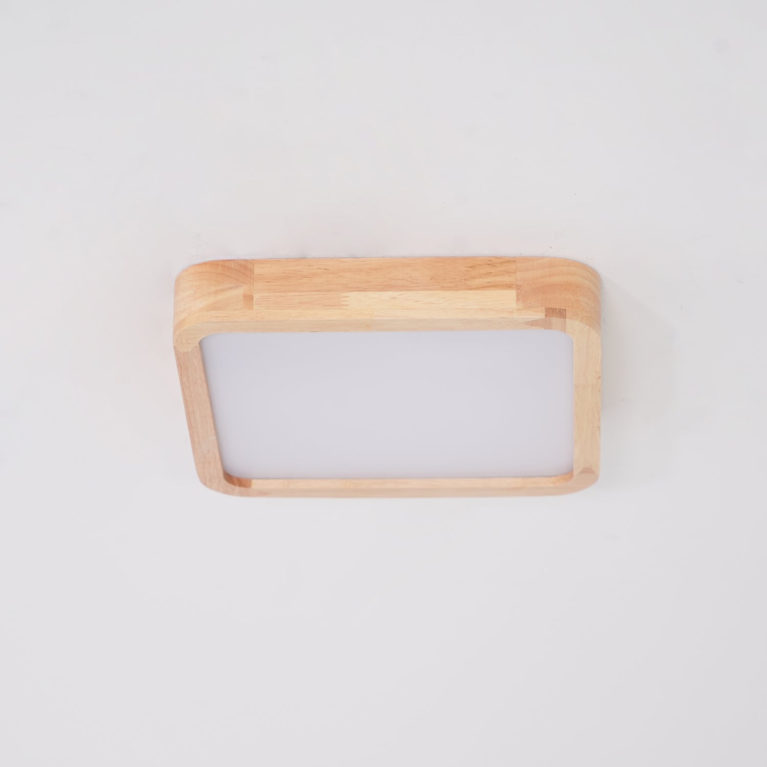 Modern Wooden Geometric LED Flush Mount Ceiling Light for Bedroom and Living Room Lighting