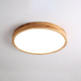 Modern Wooden Geometric LED Flush Mount Ceiling Light for Bedroom and Living Room Lighting