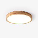 Modern Wooden Geometric LED Flush Mount Ceiling Light for Bedroom and Living Room Lighting