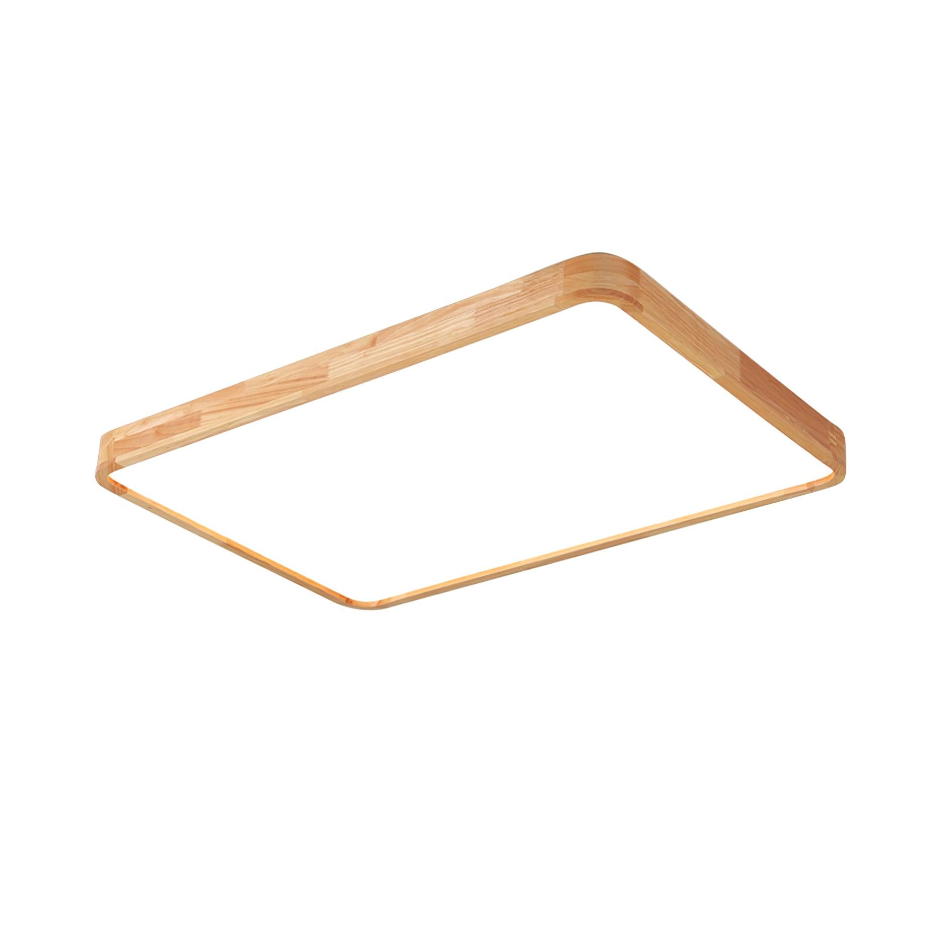 Modern Wooden Geometric LED Flush Mount Ceiling Light for Bedroom and Living Room Lighting