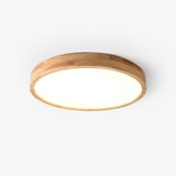 Modern Wooden Geometric LED Flush Mount Ceiling Light for Bedroom and Living Room Lighting