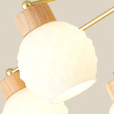 modern-scandinavian-rubber-wood-pineapple-chandelier-with-white-glass-shades