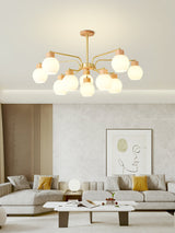 modern-scandinavian-rubber-wood-pineapple-chandelier-with-white-glass-shades