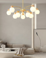 modern-scandinavian-rubber-wood-pineapple-chandelier-with-white-glass-shades