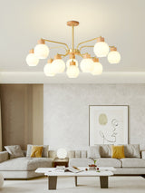 modern-scandinavian-rubber-wood-pineapple-chandelier-with-white-glass-shades