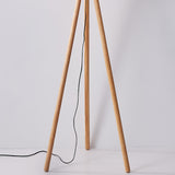 Modern Wooden Pumpkin Floor Lamp Handcrafted Wood Standing Light for Living Room and Bedroom