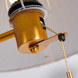Retro Wooden Bedside Table Lamp with Pleated Fabric Shade Mid Century Modern Desk Light
