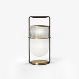 Xi Contemporary Glass Sphere Bedside Lamp with Metal Base for Bedroom Decor