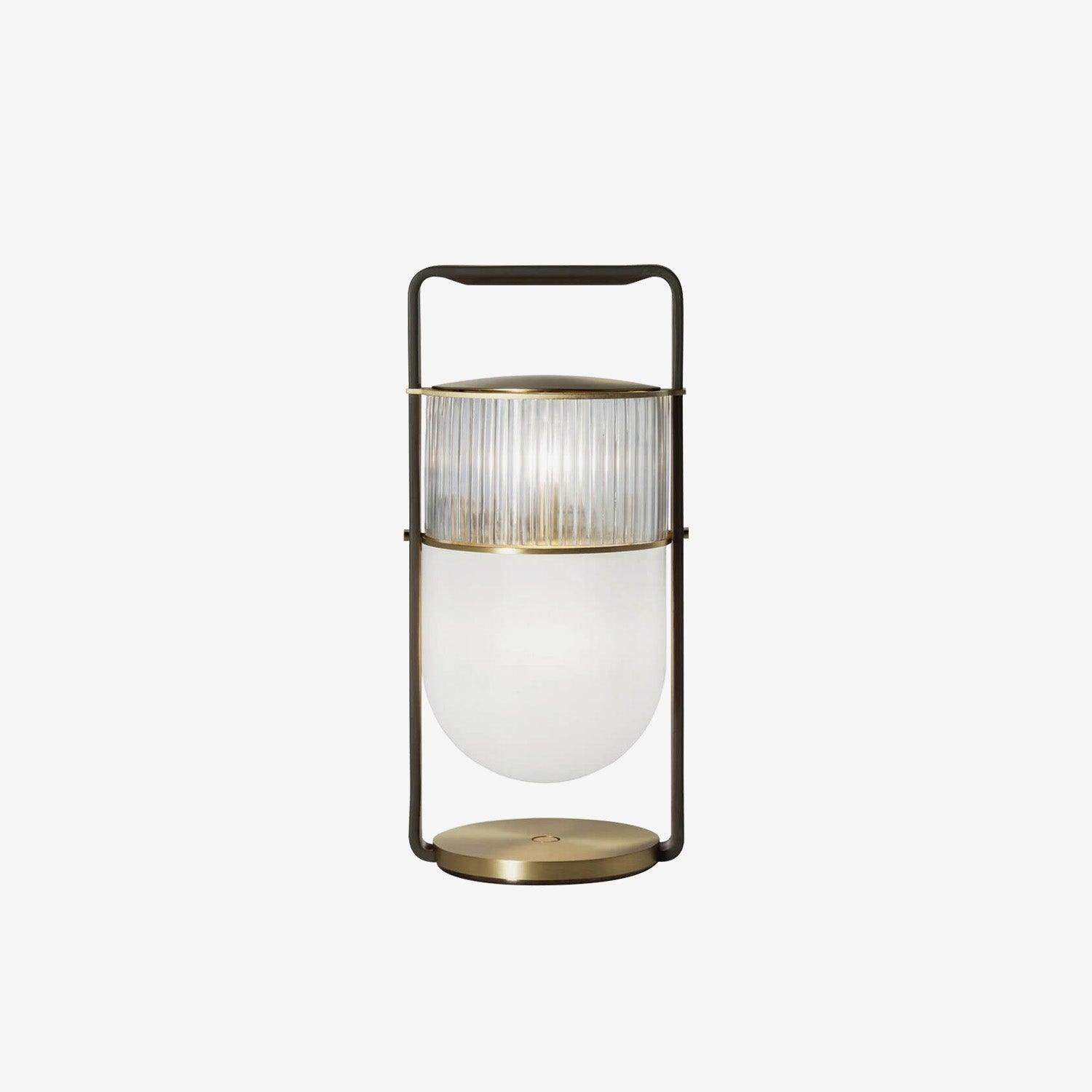 Xi Contemporary Glass Sphere Bedside Lamp with Metal Base for Bedroom Decor
