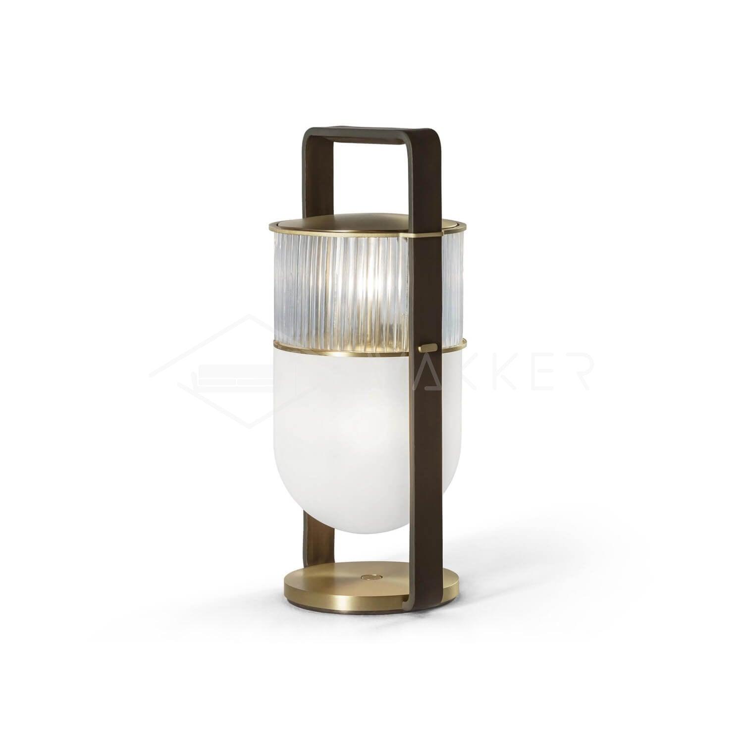 Xi Contemporary Glass Sphere Bedside Lamp with Metal Base for Bedroom Decor