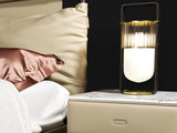 Xi Contemporary Glass Sphere Bedside Lamp with Metal Base for Bedroom Decor