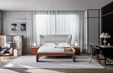 Xi Contemporary Glass Sphere Bedside Lamp with Metal Base for Bedroom Decor